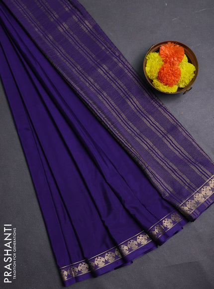 Blue Semi Mysore Silk Saree