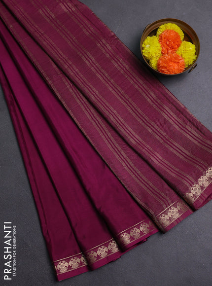 Purple Semi Mysore Silk Saree