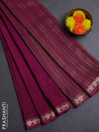 Purple Semi Mysore Silk Saree