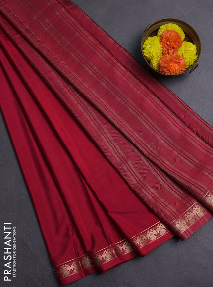 Red Semi Mysore Silk Saree