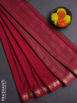 Red Semi Mysore Silk Saree
