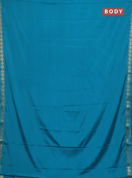 Teal Blue Semi Mysore Silk Saree