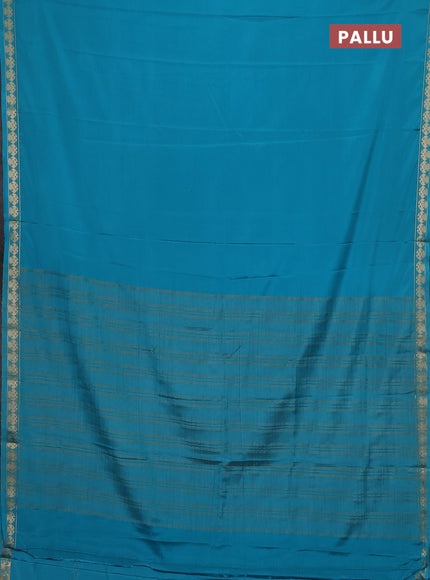 Teal Blue Semi Mysore Silk Saree