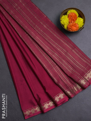 Pastel Maroon Semi Mysore Silk Saree