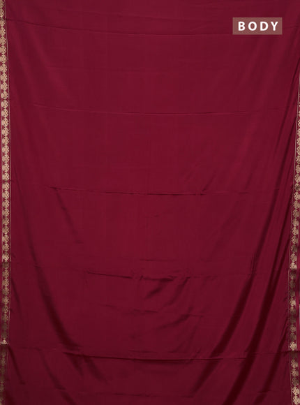 Pastel Maroon Semi Mysore Silk Saree