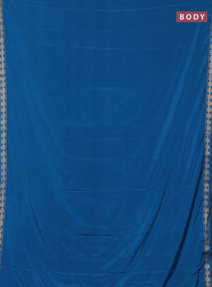 Peacock Blue Semi Mysore Silk Saree