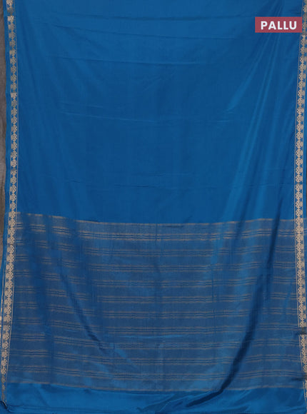 Peacock Blue Semi Mysore Silk Saree