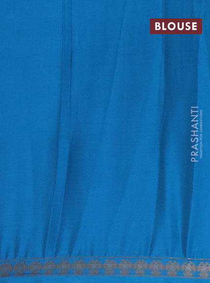 Peacock Blue Semi Mysore Silk Saree
