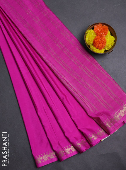 Pink Semi Mysore Silk Saree
