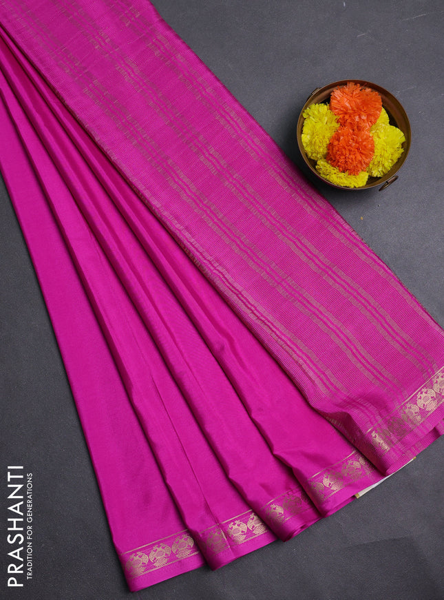Pink Semi Mysore Silk Saree