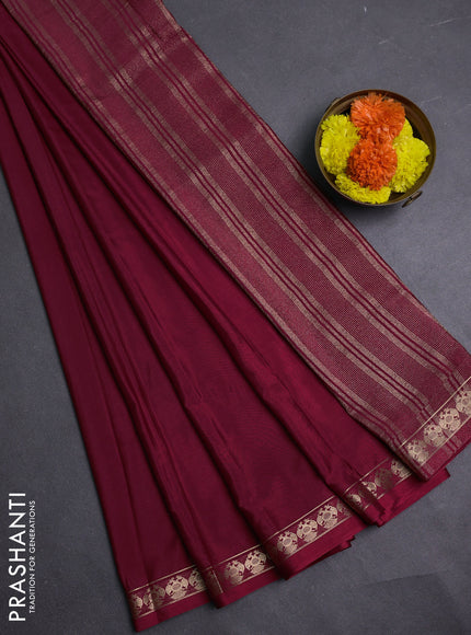 Maroon Semi Mysore Silk Saree