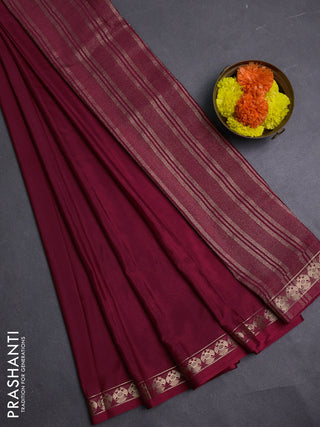 Maroon Semi Mysore Silk Saree