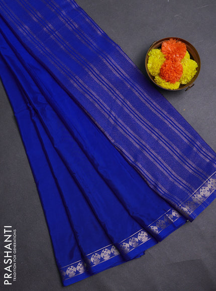 Blue Semi Mysore Silk Saree