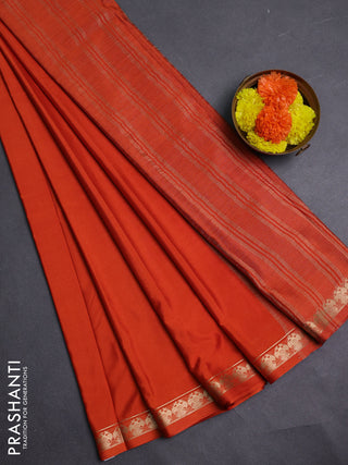 Rust Semi Mysore Silk Saree