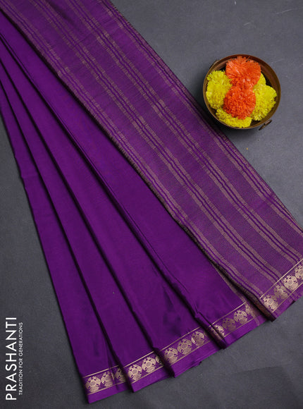 Purple Semi Mysore Silk Saree