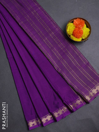 Purple Semi Mysore Silk Saree