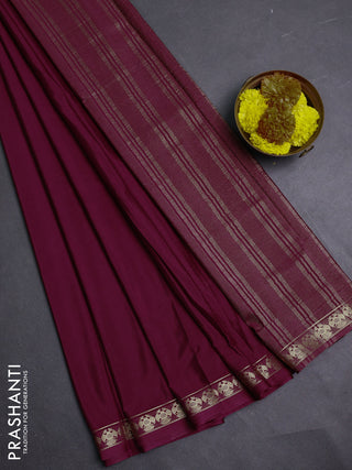Wine Semi Mysore Silk Saree