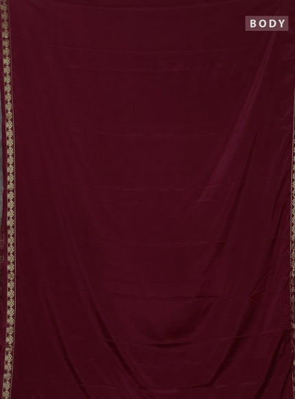 Wine Semi Mysore Silk Saree