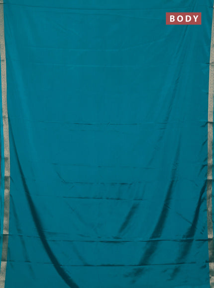 Teal Blue Semi Mysore Silk Saree