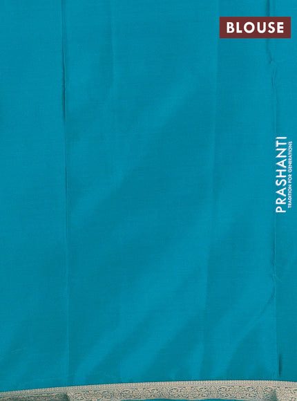 Teal Blue Semi Mysore Silk Saree