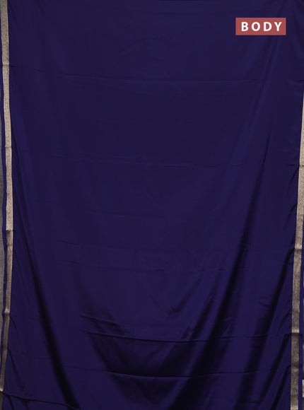 Navy Blue Semi Mysore Silk Saree
