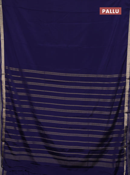 Navy Blue Semi Mysore Silk Saree