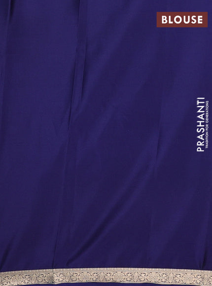 Navy Blue Semi Mysore Silk Saree