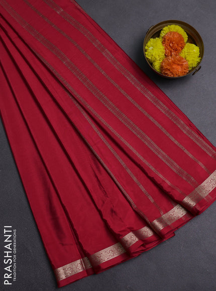 Red Semi Mysore Silk Saree