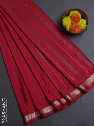 Red Semi Mysore Silk Saree
