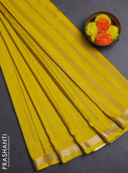 Yellow Semi Mysore Silk Saree