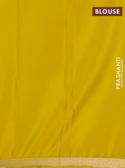 Yellow Semi Mysore Silk Saree