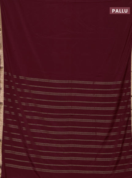 Wine Semi Mysore Silk Saree