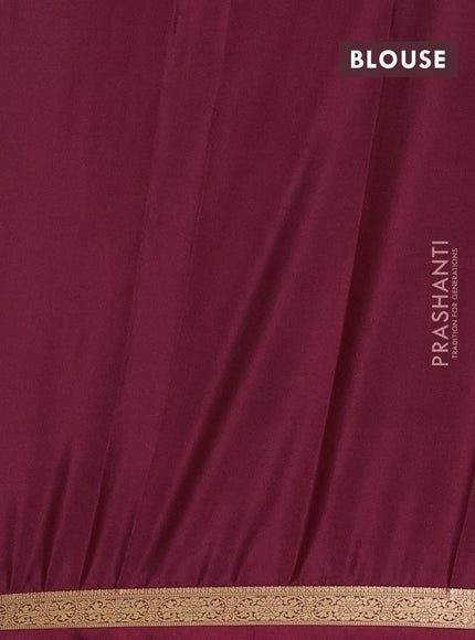 Wine Semi Mysore Silk Saree