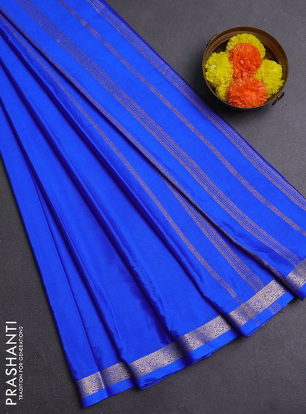 Royal Blue Semi Mysore Silk Saree