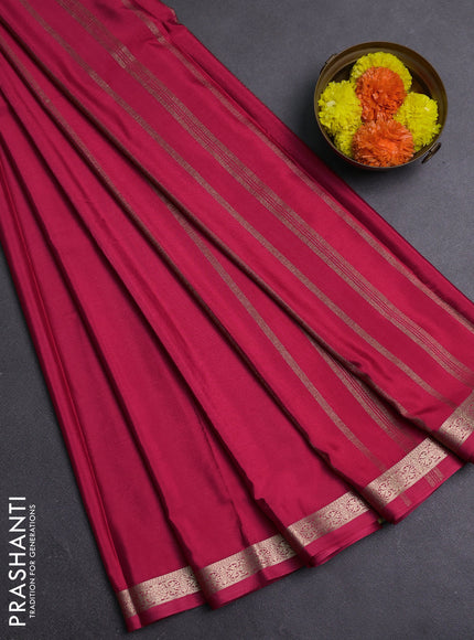 Peach Pink Semi Mysore Silk Saree