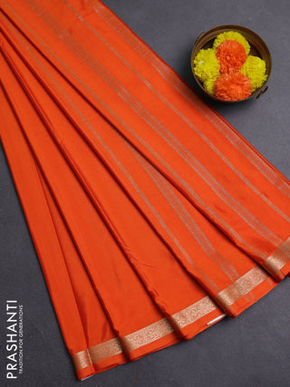 Orange Semi Mysore Silk Saree