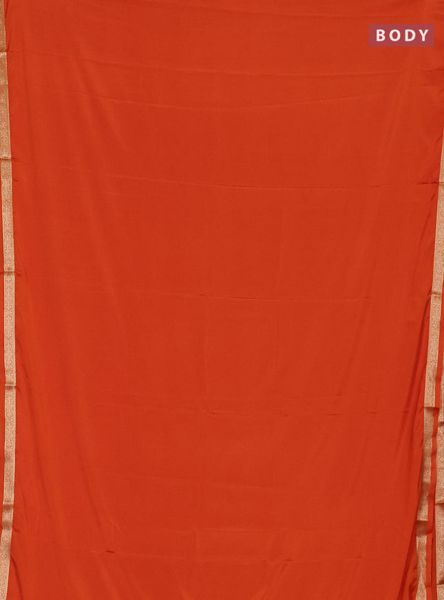 Orange Semi Mysore Silk Saree