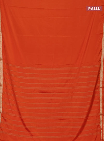 Orange Semi Mysore Silk Saree