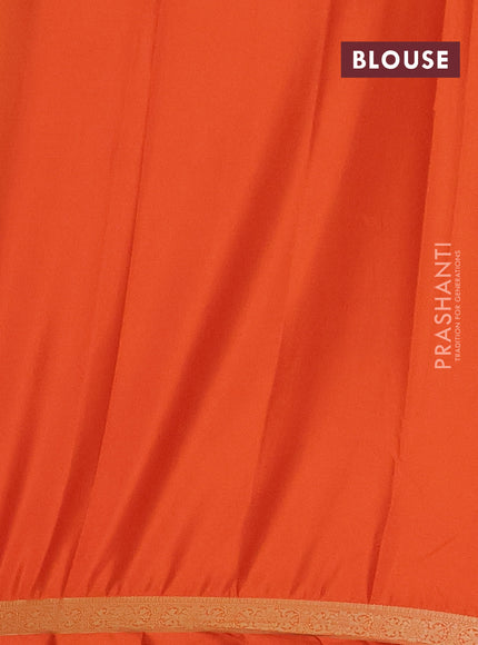 Orange Semi Mysore Silk Saree