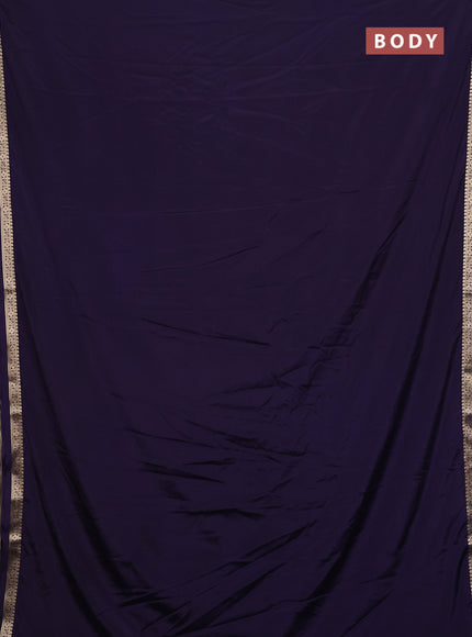 Navy Blue Semi Mysore Silk Saree