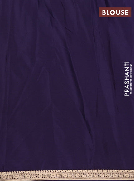 Navy Blue Semi Mysore Silk Saree