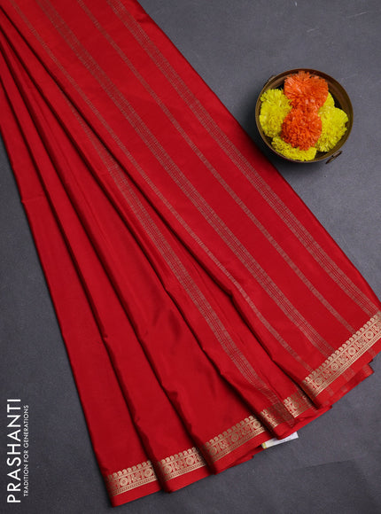Red Semi Mysore Silk Saree