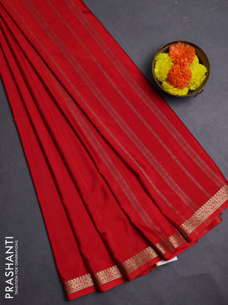 Red Semi Mysore Silk Saree