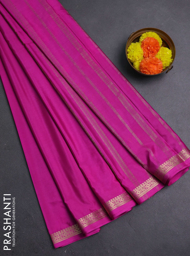 Pink Semi Mysore Silk Saree