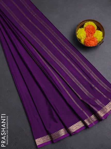Purple Semi Mysore Silk Saree