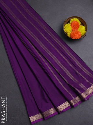 Purple Semi Mysore Silk Saree