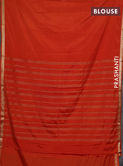 Rust  Semi Mysore Silk Saree