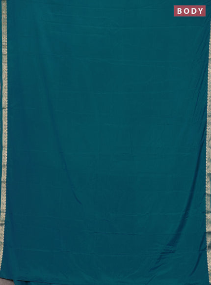 Teal Blue Semi Mysore Silk Saree
