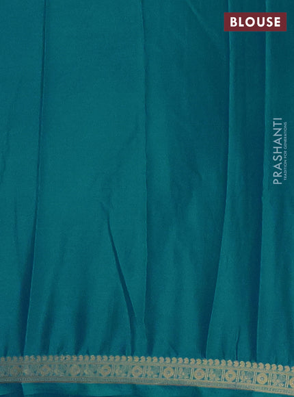 Teal Blue Semi Mysore Silk Saree