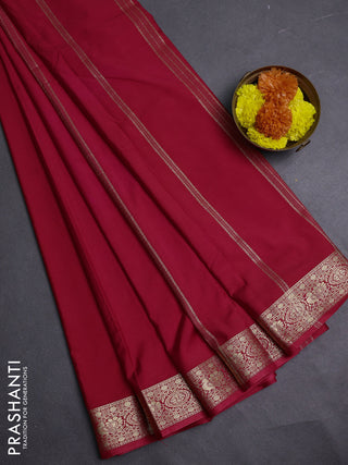 Red Semi Mysore Silk Saree